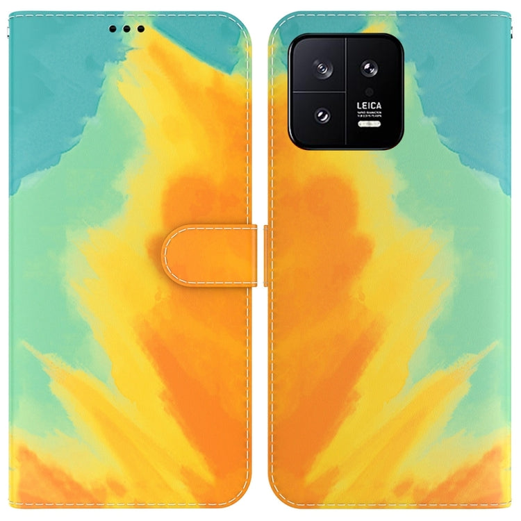 For Xiaomi 13 5G Watercolor Pattern Flip Leather Phone Case