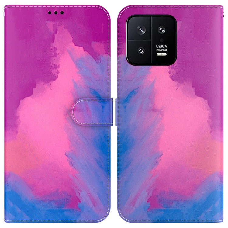 For Xiaomi 13 5G Watercolor Pattern Flip Leather Phone Case