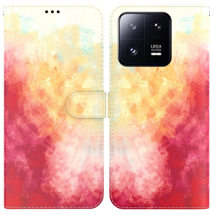 For Xiaomi 13 Pro Watercolor Pattern Flip Leather Phone Case