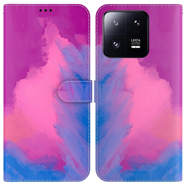 For Xiaomi 13 Pro Watercolor Pattern Flip Leather Phone Case