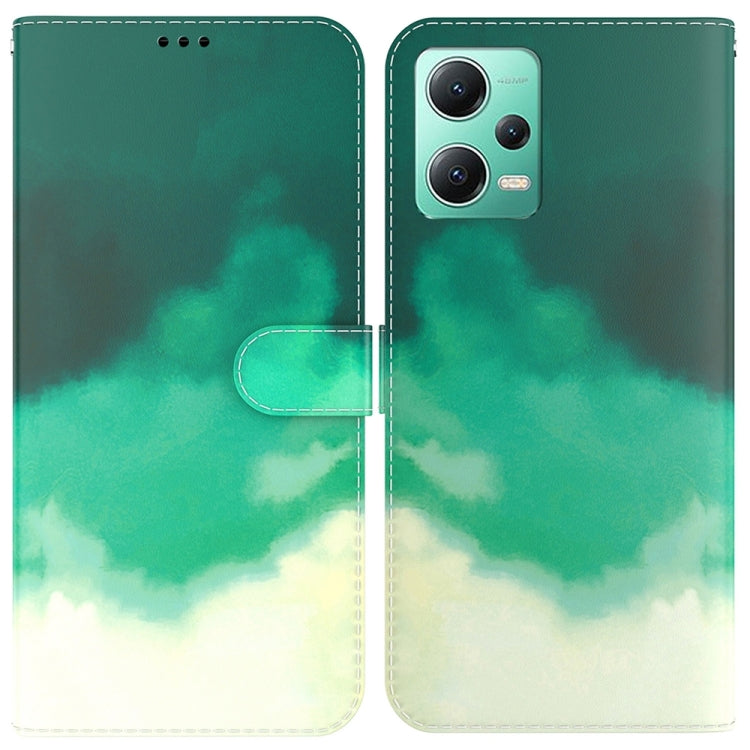 For Xiaomi Redmi Note 12 5G Watercolor Pattern Flip Leather Phone Case