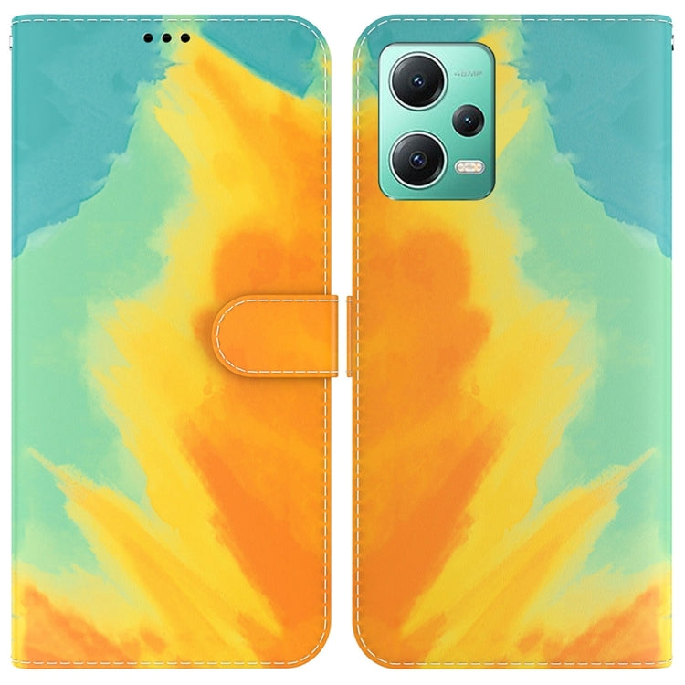 For Xiaomi Redmi Note 12 5G Watercolor Pattern Flip Leather Phone Case