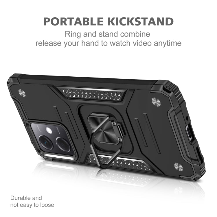 For Xiaomi Redmi Note 12 Magnetic Armor Shockproof TPU + PC Phone Case with Metal Ring Holder