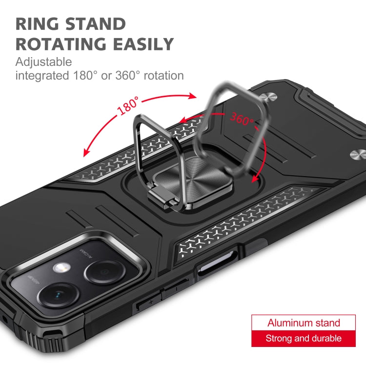 For Xiaomi Redmi Note 12 Magnetic Armor Shockproof TPU + PC Phone Case with Metal Ring Holder