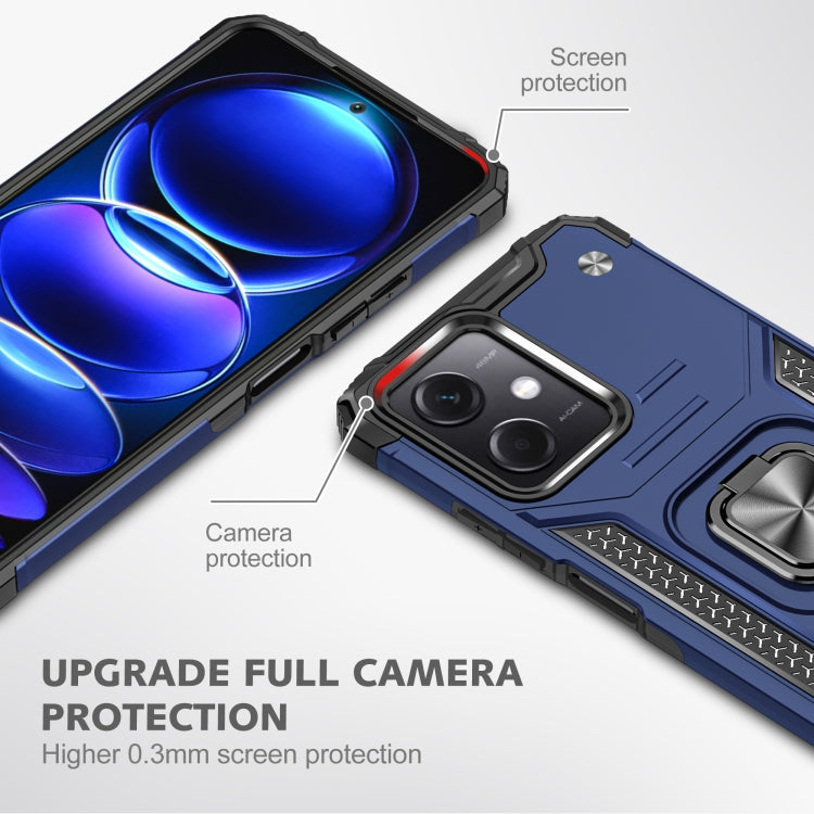 For Xiaomi Redmi Note 12 Magnetic Armor Shockproof TPU + PC Phone Case with Metal Ring Holder