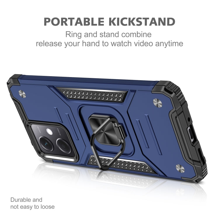 For Xiaomi Redmi Note 12 Magnetic Armor Shockproof TPU + PC Phone Case with Metal Ring Holder