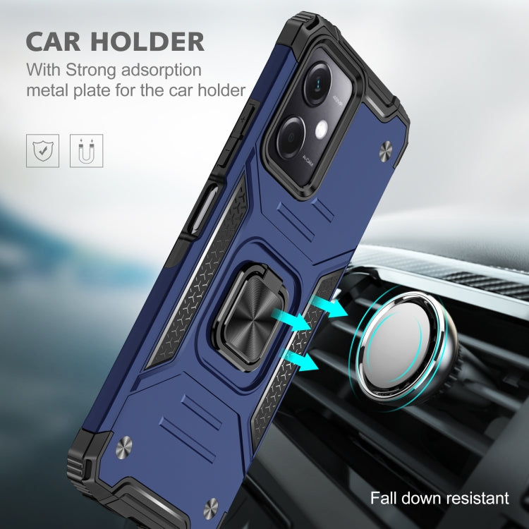 For Xiaomi Redmi Note 12 Magnetic Armor Shockproof TPU + PC Phone Case with Metal Ring Holder