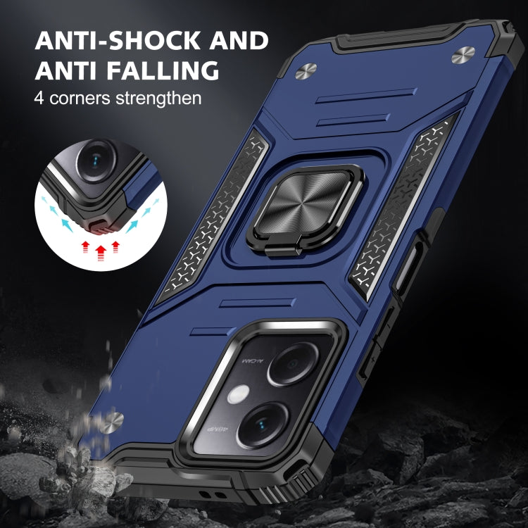 For Xiaomi Redmi Note 12 Magnetic Armor Shockproof TPU + PC Phone Case with Metal Ring Holder