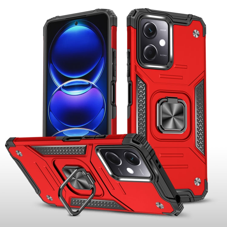 For Xiaomi Redmi Note 12 Magnetic Armor Shockproof TPU + PC Phone Case with Metal Ring Holder
