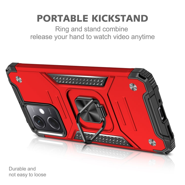 For Xiaomi Redmi Note 12 Magnetic Armor Shockproof TPU + PC Phone Case with Metal Ring Holder
