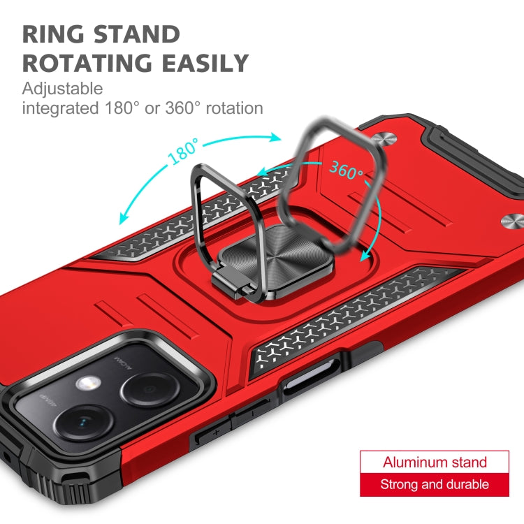 For Xiaomi Redmi Note 12 Magnetic Armor Shockproof TPU + PC Phone Case with Metal Ring Holder