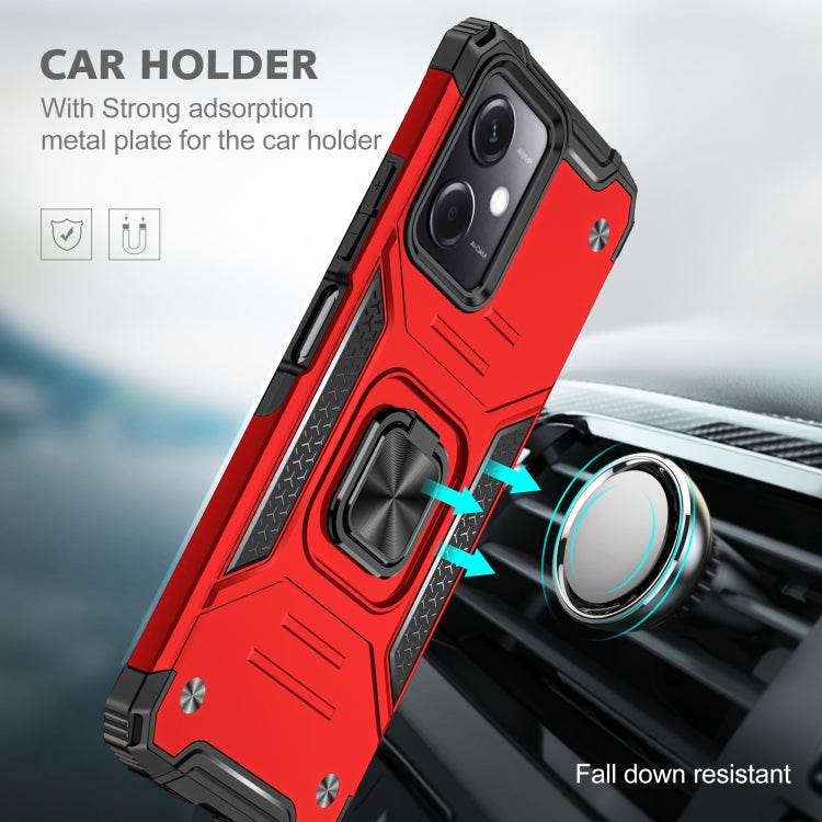 For Xiaomi Redmi Note 12 Magnetic Armor Shockproof TPU + PC Phone Case with Metal Ring Holder
