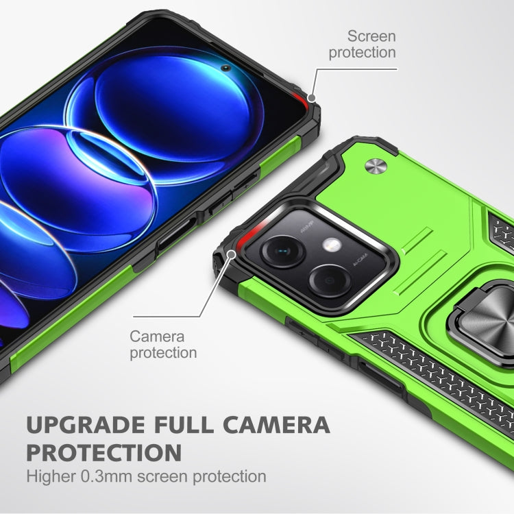 For Xiaomi Redmi Note 12 Magnetic Armor Shockproof TPU + PC Phone Case with Metal Ring Holder