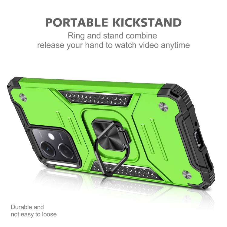 For Xiaomi Redmi Note 12 Magnetic Armor Shockproof TPU + PC Phone Case with Metal Ring Holder