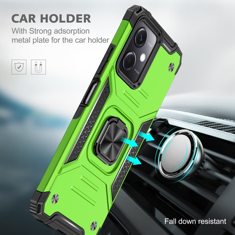 For Xiaomi Redmi Note 12 Magnetic Armor Shockproof TPU + PC Phone Case with Metal Ring Holder