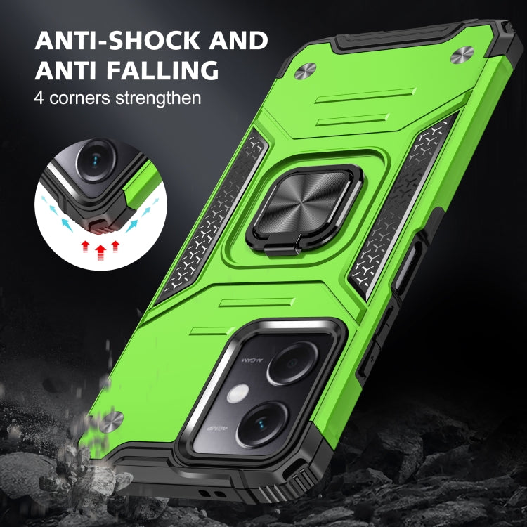 For Xiaomi Redmi Note 12 Magnetic Armor Shockproof TPU + PC Phone Case with Metal Ring Holder