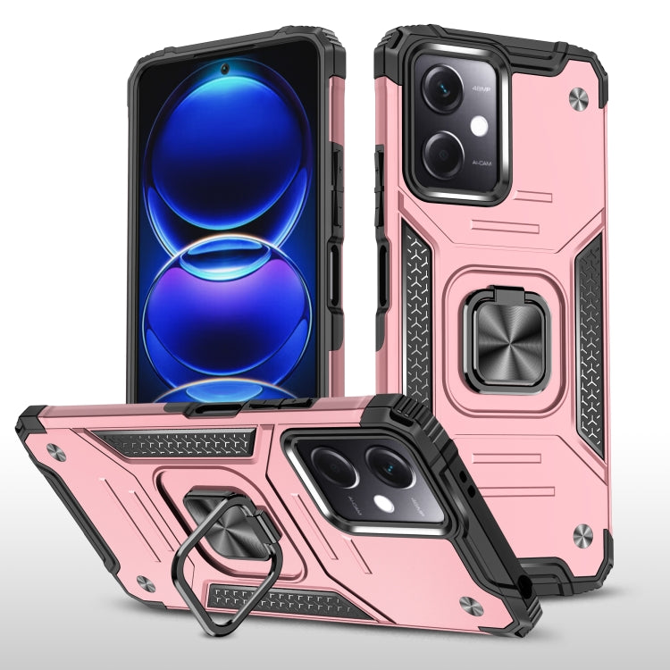 For Xiaomi Redmi Note 12 Magnetic Armor Shockproof TPU + PC Phone Case with Metal Ring Holder