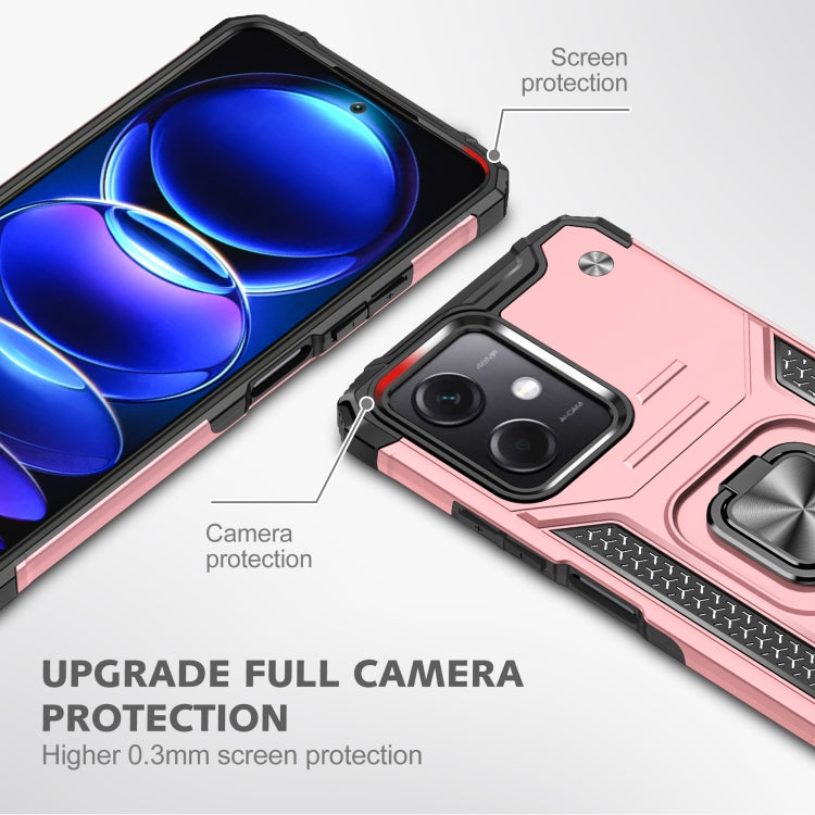 For Xiaomi Redmi Note 12 Magnetic Armor Shockproof TPU + PC Phone Case with Metal Ring Holder