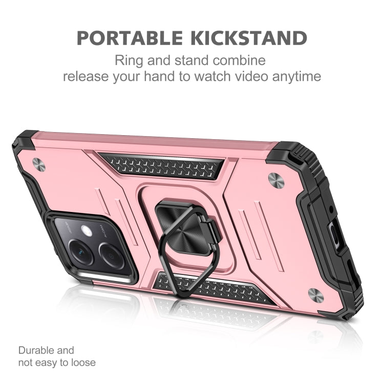 For Xiaomi Redmi Note 12 Magnetic Armor Shockproof TPU + PC Phone Case with Metal Ring Holder