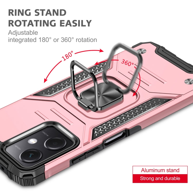For Xiaomi Redmi Note 12 Magnetic Armor Shockproof TPU + PC Phone Case with Metal Ring Holder