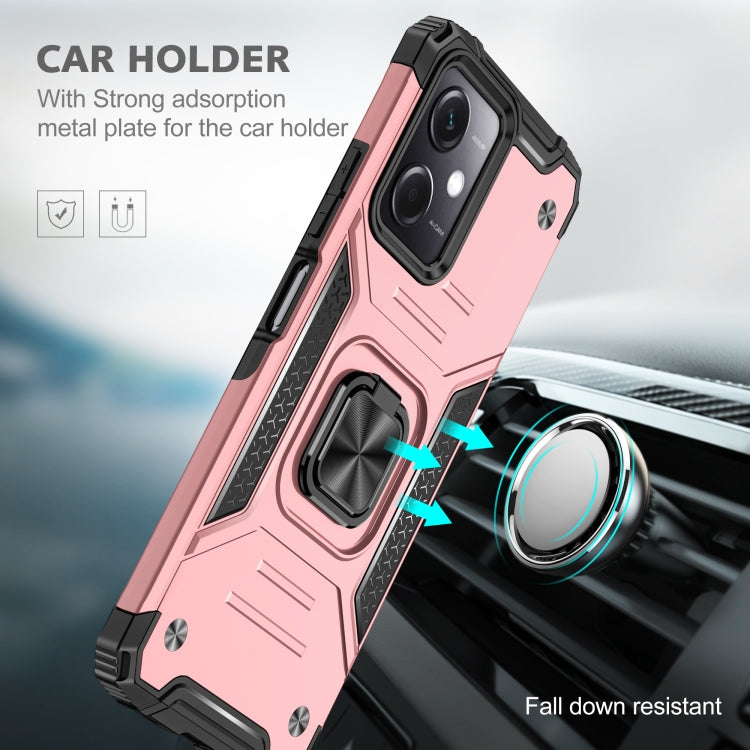 For Xiaomi Redmi Note 12 Magnetic Armor Shockproof TPU + PC Phone Case with Metal Ring Holder