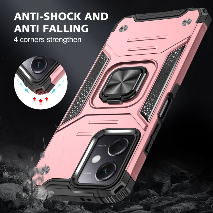 For Xiaomi Redmi Note 12 Magnetic Armor Shockproof TPU + PC Phone Case with Metal Ring Holder