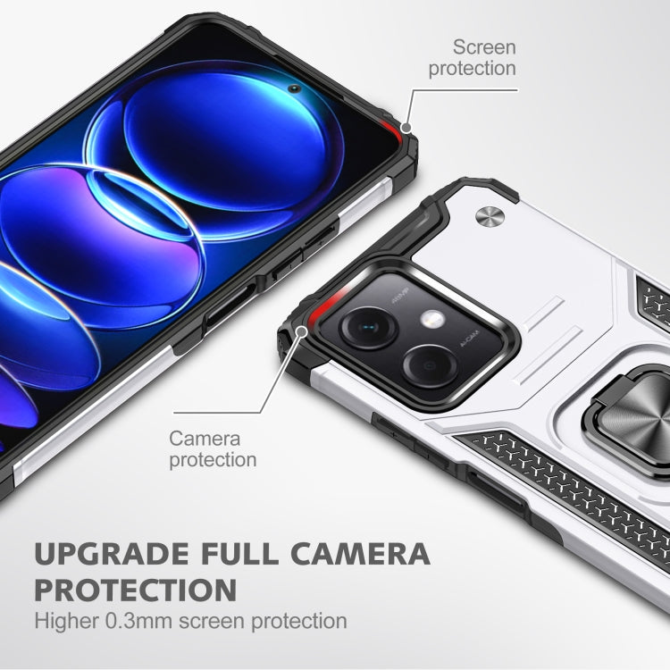 For Xiaomi Redmi Note 12 Magnetic Armor Shockproof TPU + PC Phone Case with Metal Ring Holder