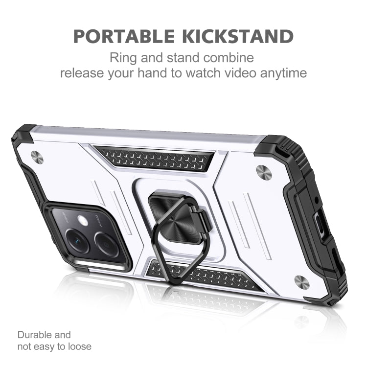 For Xiaomi Redmi Note 12 Magnetic Armor Shockproof TPU + PC Phone Case with Metal Ring Holder