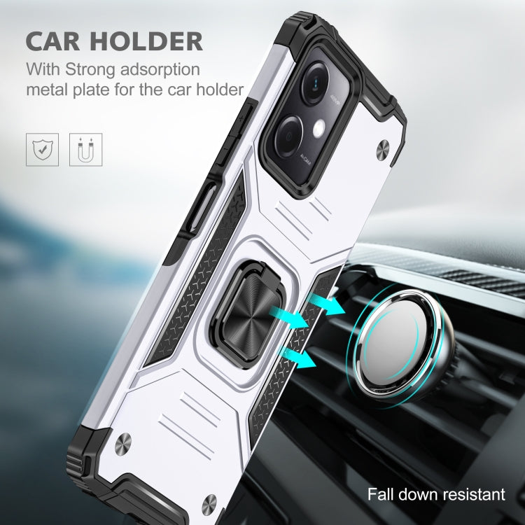 For Xiaomi Redmi Note 12 Magnetic Armor Shockproof TPU + PC Phone Case with Metal Ring Holder