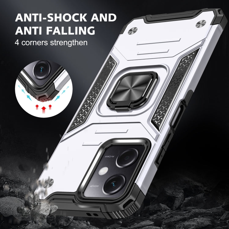 For Xiaomi Redmi Note 12 Magnetic Armor Shockproof TPU + PC Phone Case with Metal Ring Holder