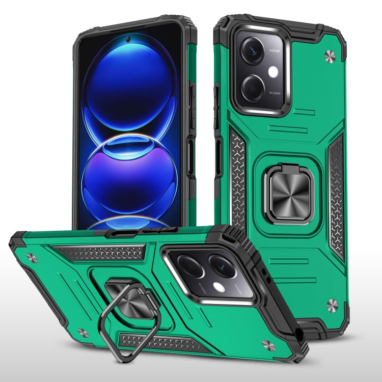 For Xiaomi Redmi Note 12 Magnetic Armor Shockproof TPU + PC Phone Case with Metal Ring Holder