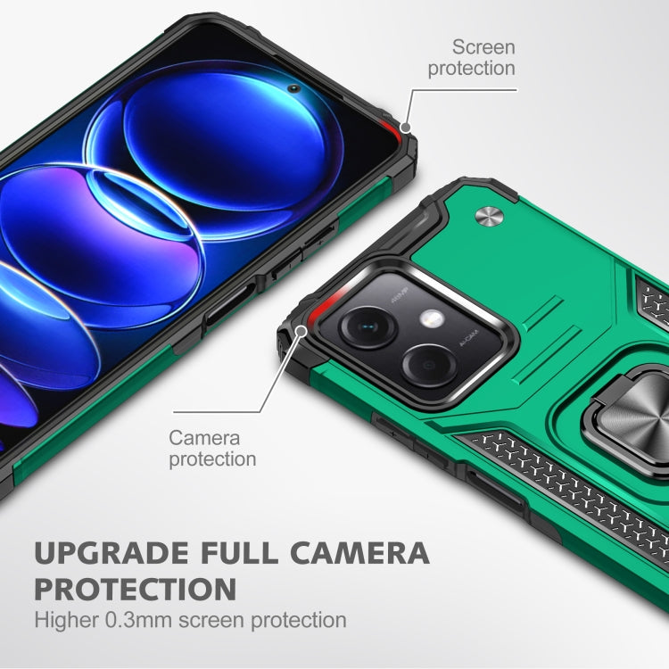 For Xiaomi Redmi Note 12 Magnetic Armor Shockproof TPU + PC Phone Case with Metal Ring Holder