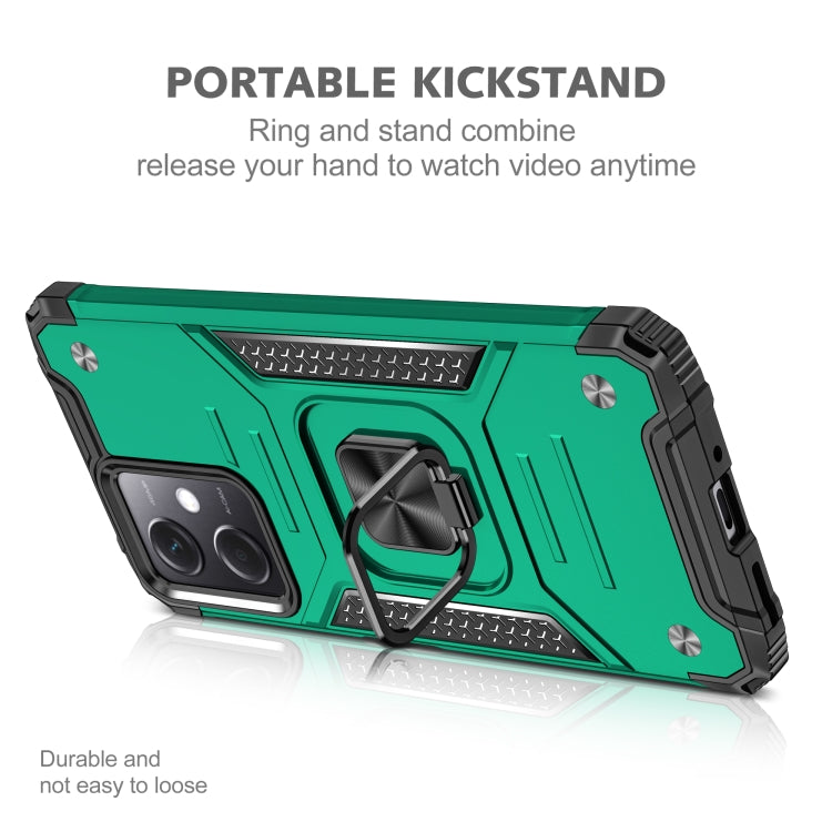 For Xiaomi Redmi Note 12 Magnetic Armor Shockproof TPU + PC Phone Case with Metal Ring Holder