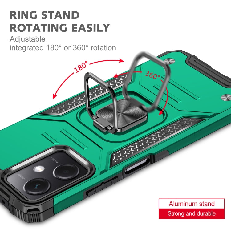 For Xiaomi Redmi Note 12 Magnetic Armor Shockproof TPU + PC Phone Case with Metal Ring Holder
