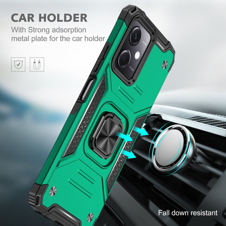 For Xiaomi Redmi Note 12 Magnetic Armor Shockproof TPU + PC Phone Case with Metal Ring Holder