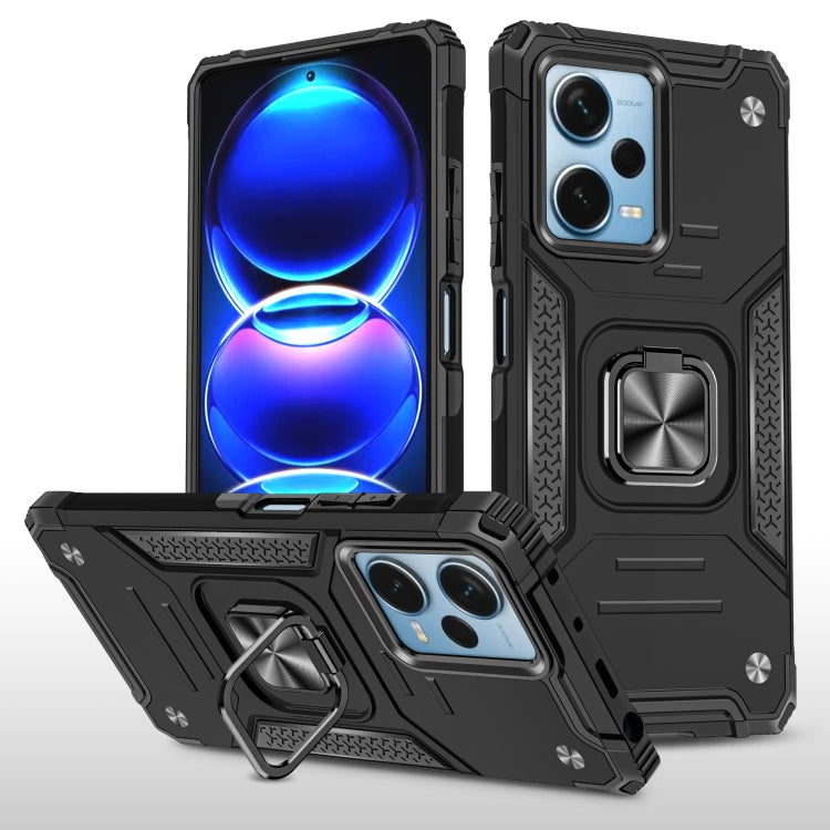 For Xiaomi Redmi Note 12 Pro+ Magnetic Armor Shockproof TPU + PC Phone Case with Metal Ring Holder