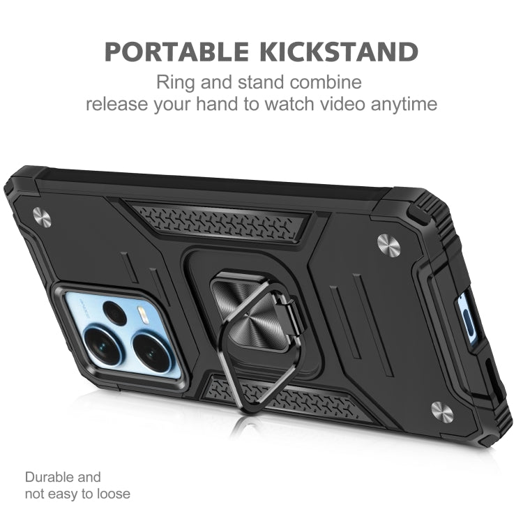 For Xiaomi Redmi Note 12 Pro+ Magnetic Armor Shockproof TPU + PC Phone Case with Metal Ring Holder