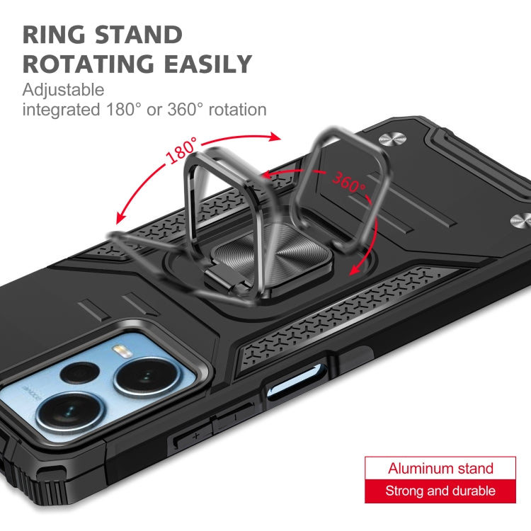 For Xiaomi Redmi Note 12 Pro+ Magnetic Armor Shockproof TPU + PC Phone Case with Metal Ring Holder