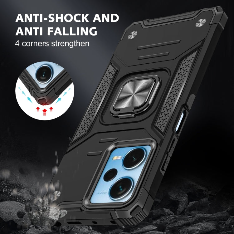 For Xiaomi Redmi Note 12 Pro+ Magnetic Armor Shockproof TPU + PC Phone Case with Metal Ring Holder