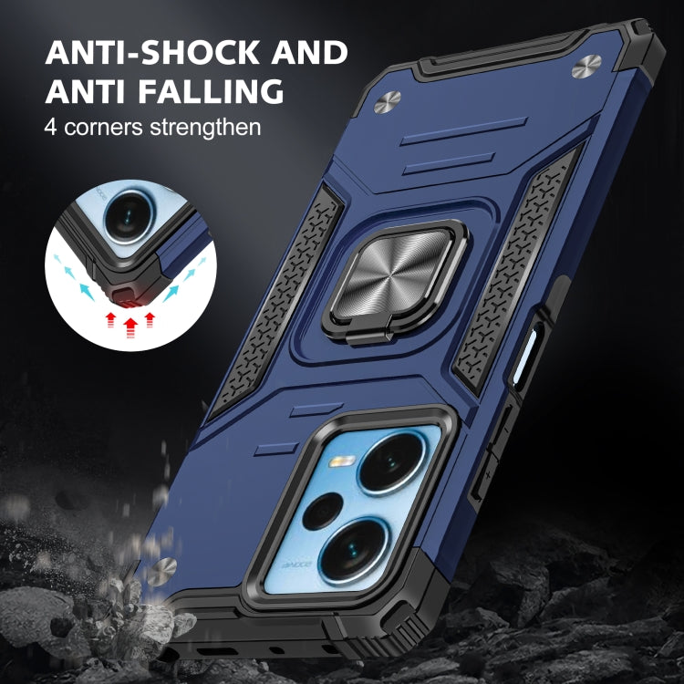 For Xiaomi Redmi Note 12 Pro+ Magnetic Armor Shockproof TPU + PC Phone Case with Metal Ring Holder
