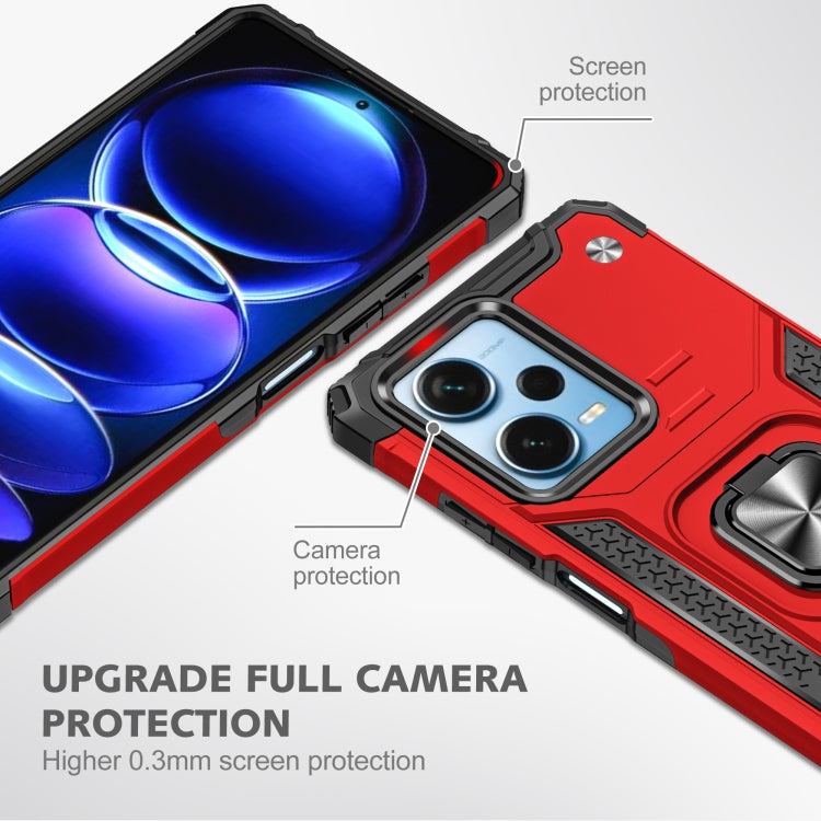 For Xiaomi Redmi Note 12 Pro+ Magnetic Armor Shockproof TPU + PC Phone Case with Metal Ring Holder