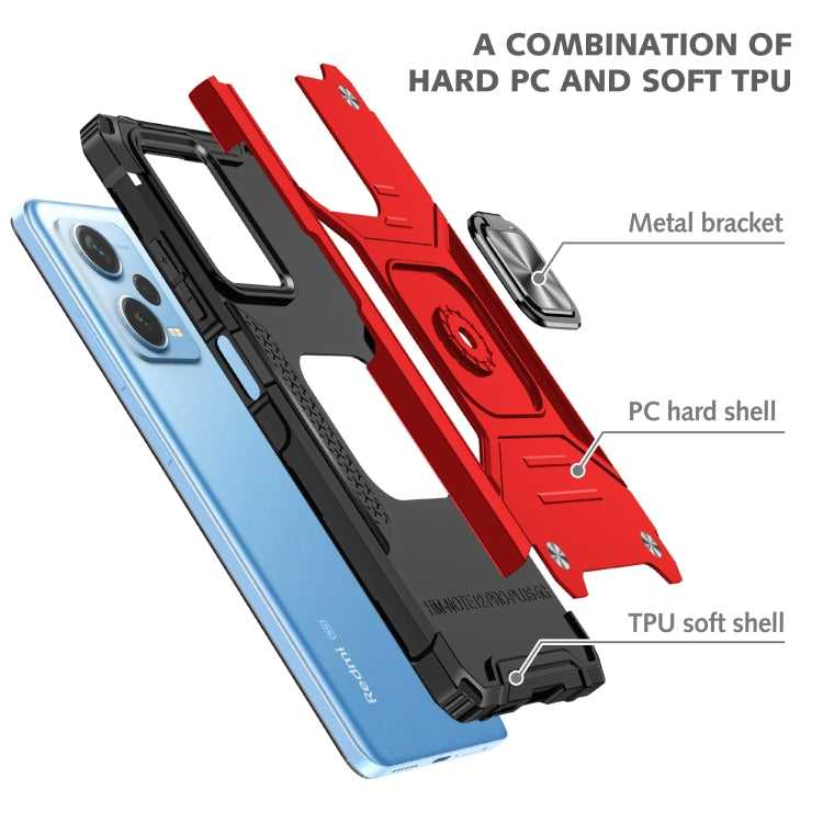 For Xiaomi Redmi Note 12 Pro+ Magnetic Armor Shockproof TPU + PC Phone Case with Metal Ring Holder