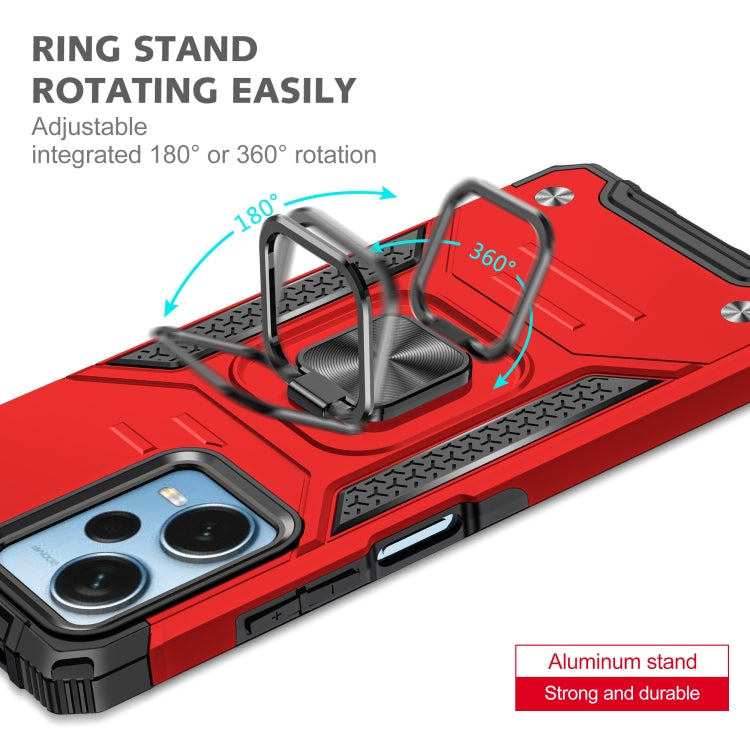 For Xiaomi Redmi Note 12 Pro+ Magnetic Armor Shockproof TPU + PC Phone Case with Metal Ring Holder