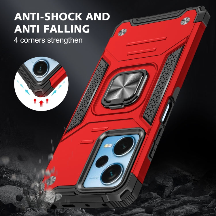 For Xiaomi Redmi Note 12 Pro+ Magnetic Armor Shockproof TPU + PC Phone Case with Metal Ring Holder