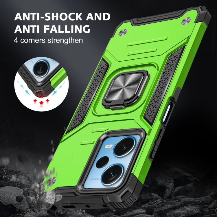 For Xiaomi Redmi Note 12 Pro+ Magnetic Armor Shockproof TPU + PC Phone Case with Metal Ring Holder