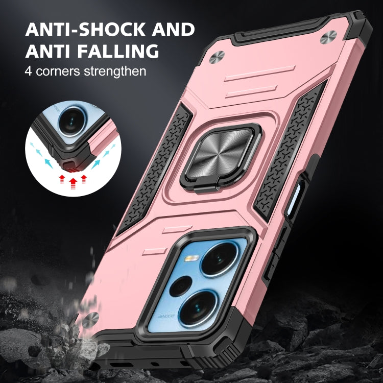For Xiaomi Redmi Note 12 Pro+ Magnetic Armor Shockproof TPU + PC Phone Case with Metal Ring Holder
