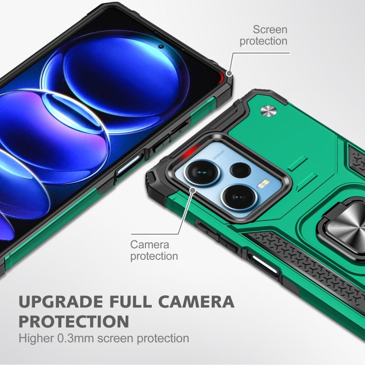 For Xiaomi Redmi Note 12 Pro+ Magnetic Armor Shockproof TPU + PC Phone Case with Metal Ring Holder