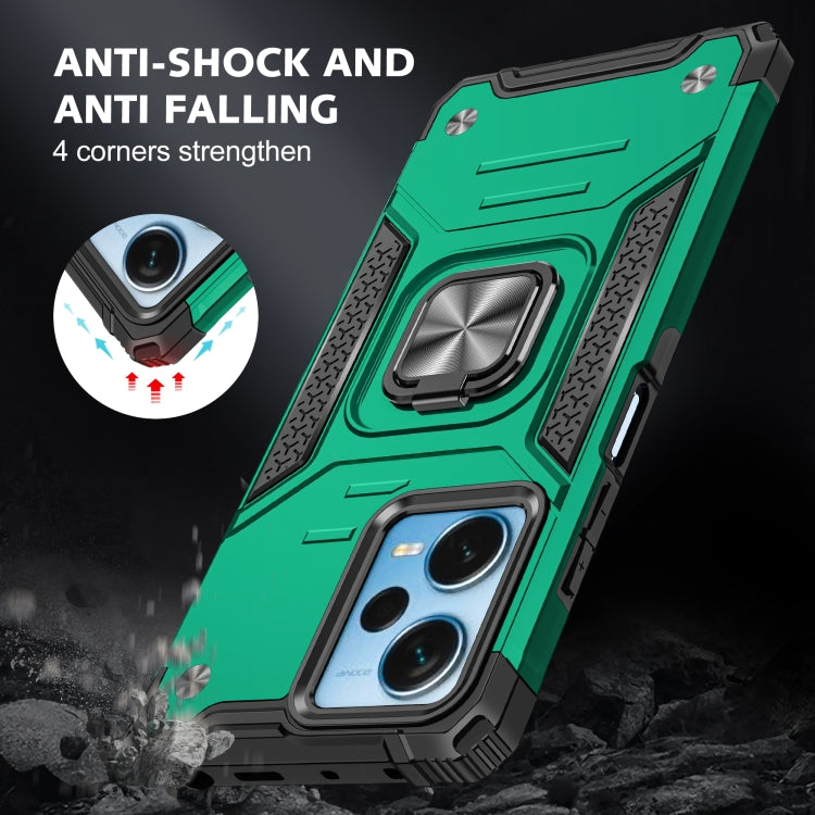 For Xiaomi Redmi Note 12 Pro+ Magnetic Armor Shockproof TPU + PC Phone Case with Metal Ring Holder
