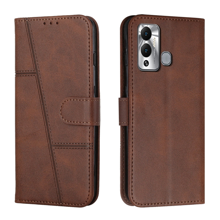 For Infinix Hot 20i Stitching Calf Texture Buckle Leather Phone Case