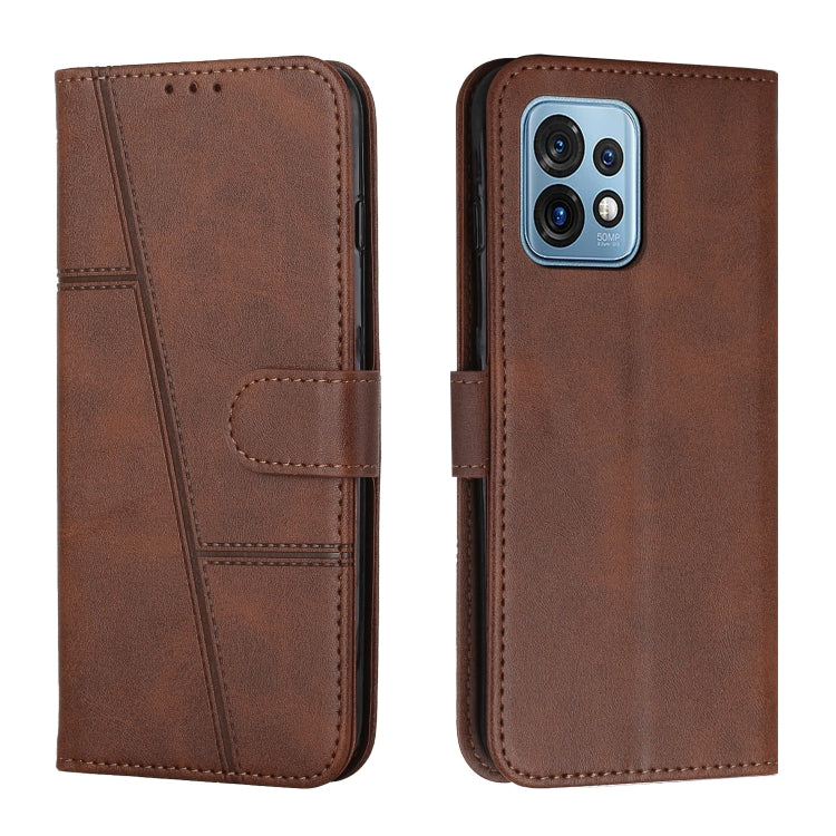 For Motorola Moto X40/X40 Pro/Edge+ 2023 Stitching Calf Texture Buckle Leather Phone Case